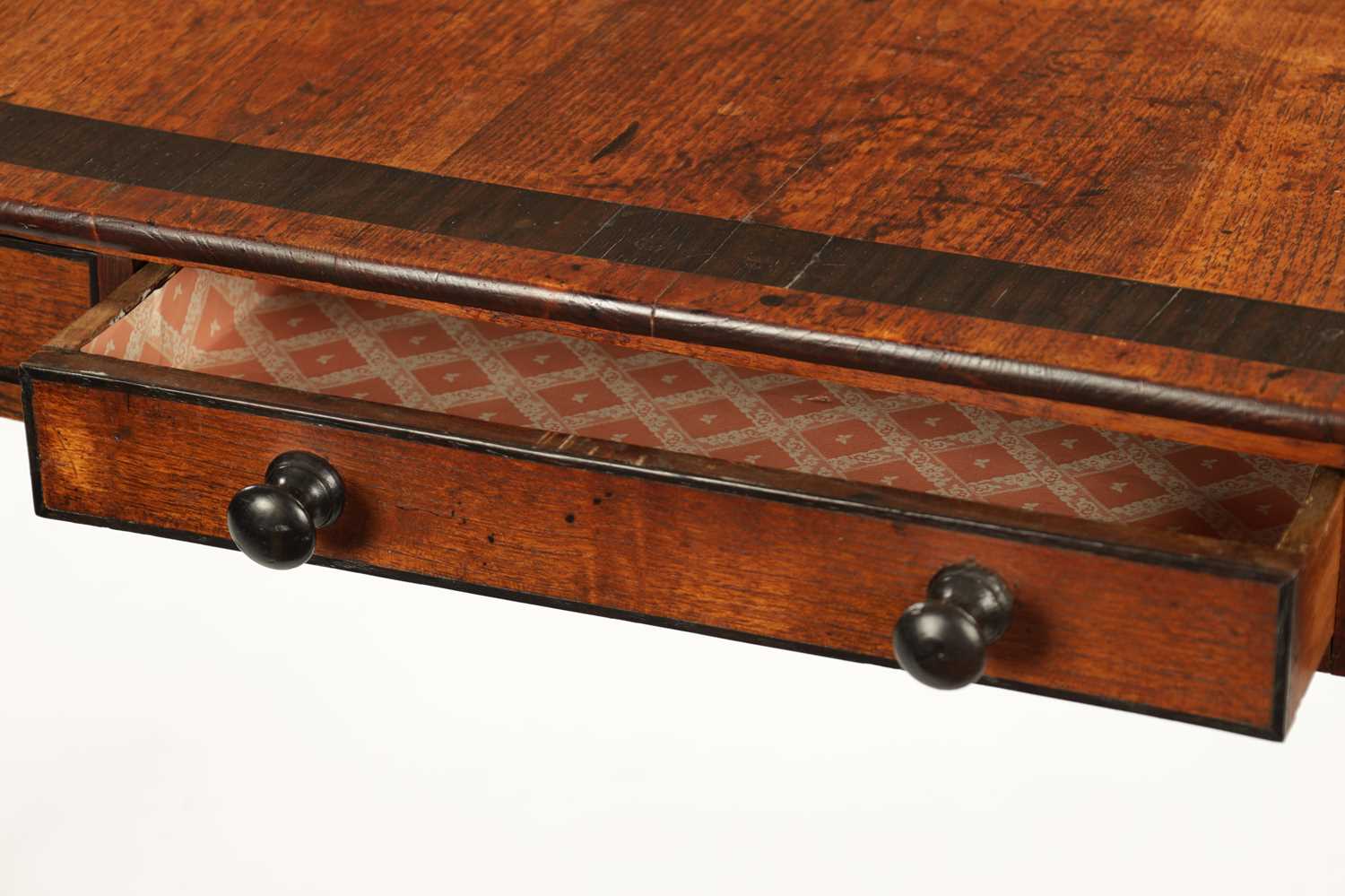 A RARE CANADIAN REGENCY PERIOD ASH AND COROMANDEL SIDE TABLE - Image 2 of 9
