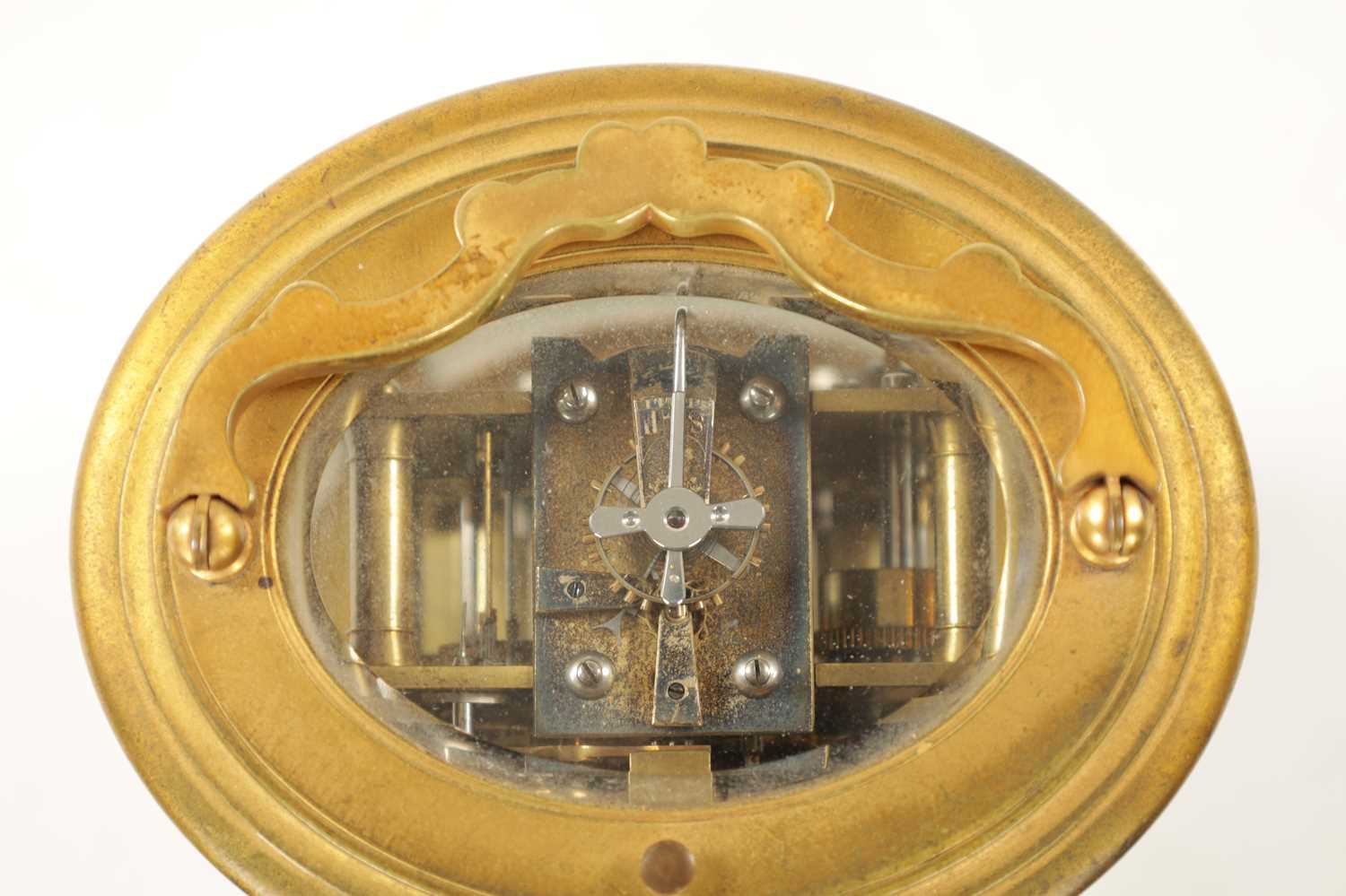 RICHARD ET CIE, PARIS. A LARGE LATE 19TH CENTURY FRENCH OVAL REPEATING CARRIAGE CLOCK - Image 4 of 9