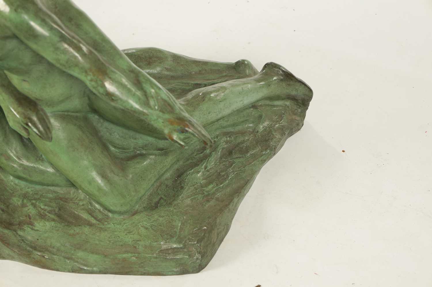 EUGENE CANNEEL (BELGIAN, BORN 1882). AN EARLY 20TH CENTURY PATINATED GREEN BRONZE SCULPTURE - Image 3 of 5