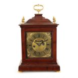 AN EARLY 18TH CENTURY CONTINENTAL MAHOGANY BRACKET CLOCK