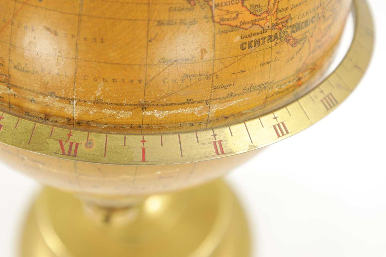 AN EARLY 20TH CENTURY SMITH & SONS LTD 'THE EMPIRE CLOCK' ROTATING GLOBE CLOCK - Image 6 of 9