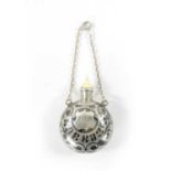 A 19TH CENTURY RUSSIAN NIELLO SILVER SCENT BOTTLE AND BONE STOPPER