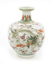 A 19TH CENTURY CHINESE FAMILLE ROSE BULBOUS VASE OF SMALL SIZE