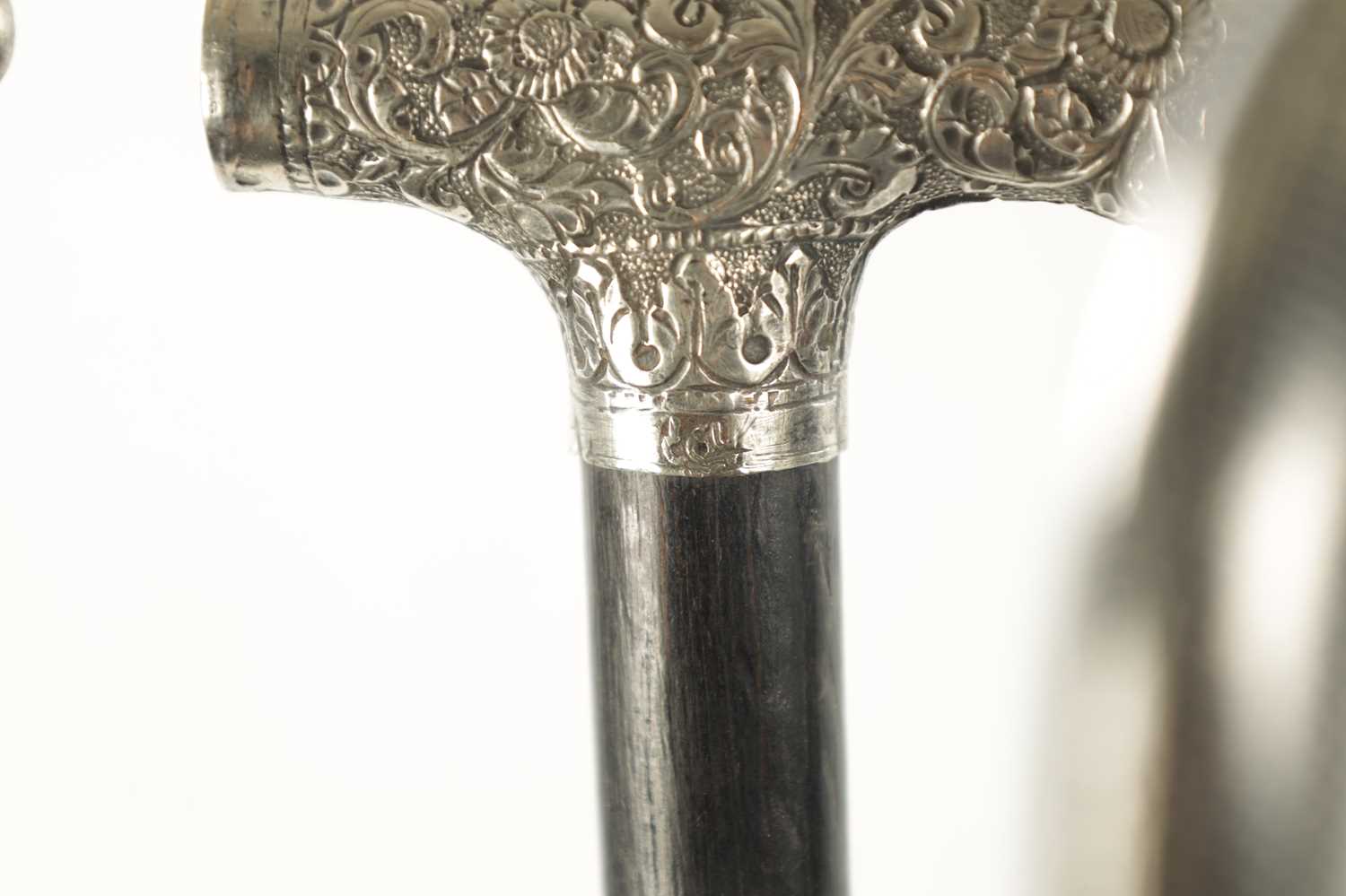 A COLLECTION OF THREE 19TH CENTURY SILVER TOPPED WALKING STICKS - Image 3 of 6