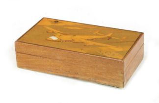 AN EARLY 20TH CENTURY MOTHER OF PEARL INLAID BOX