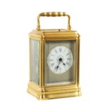 A LATE 19TH CENTURY FRENCH GORGE-CASED QUARTER CHIMING/REPEATING CARRIAGE CLOCK