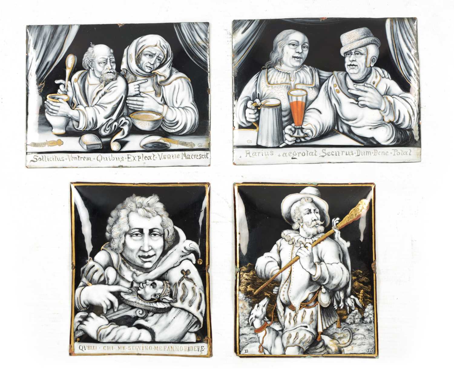 A COLLECTION OF FOUR 18TH CENTURY LIMOGES ENAMEL PANELS