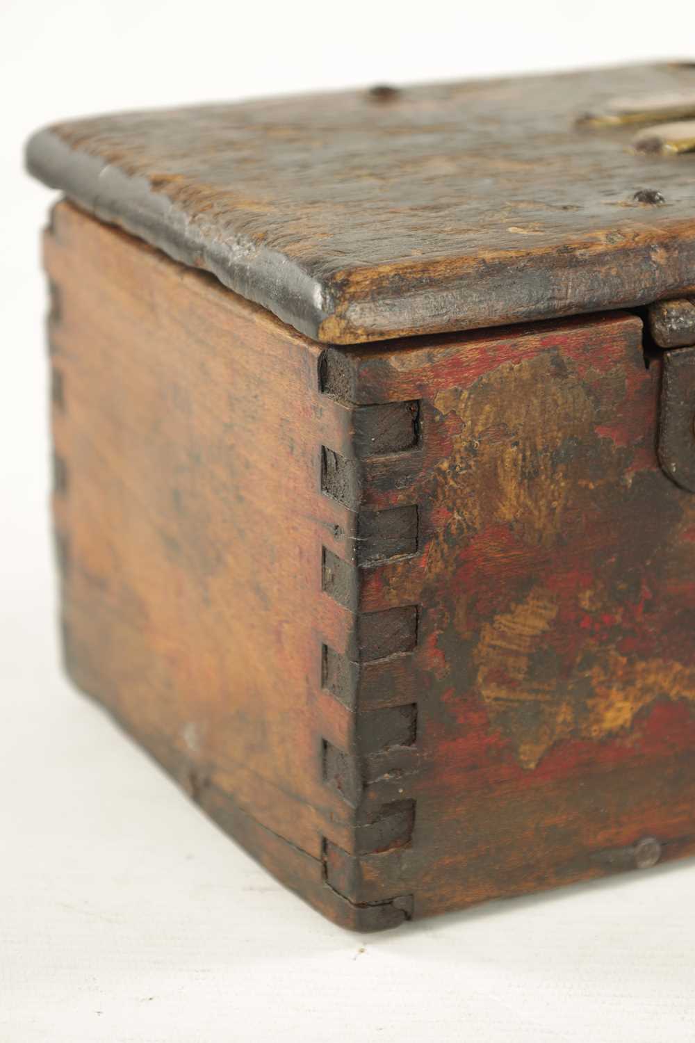 A 19TH CENTURY PAINTED PINE RENT COLLECTOR'S BOX - Image 7 of 8