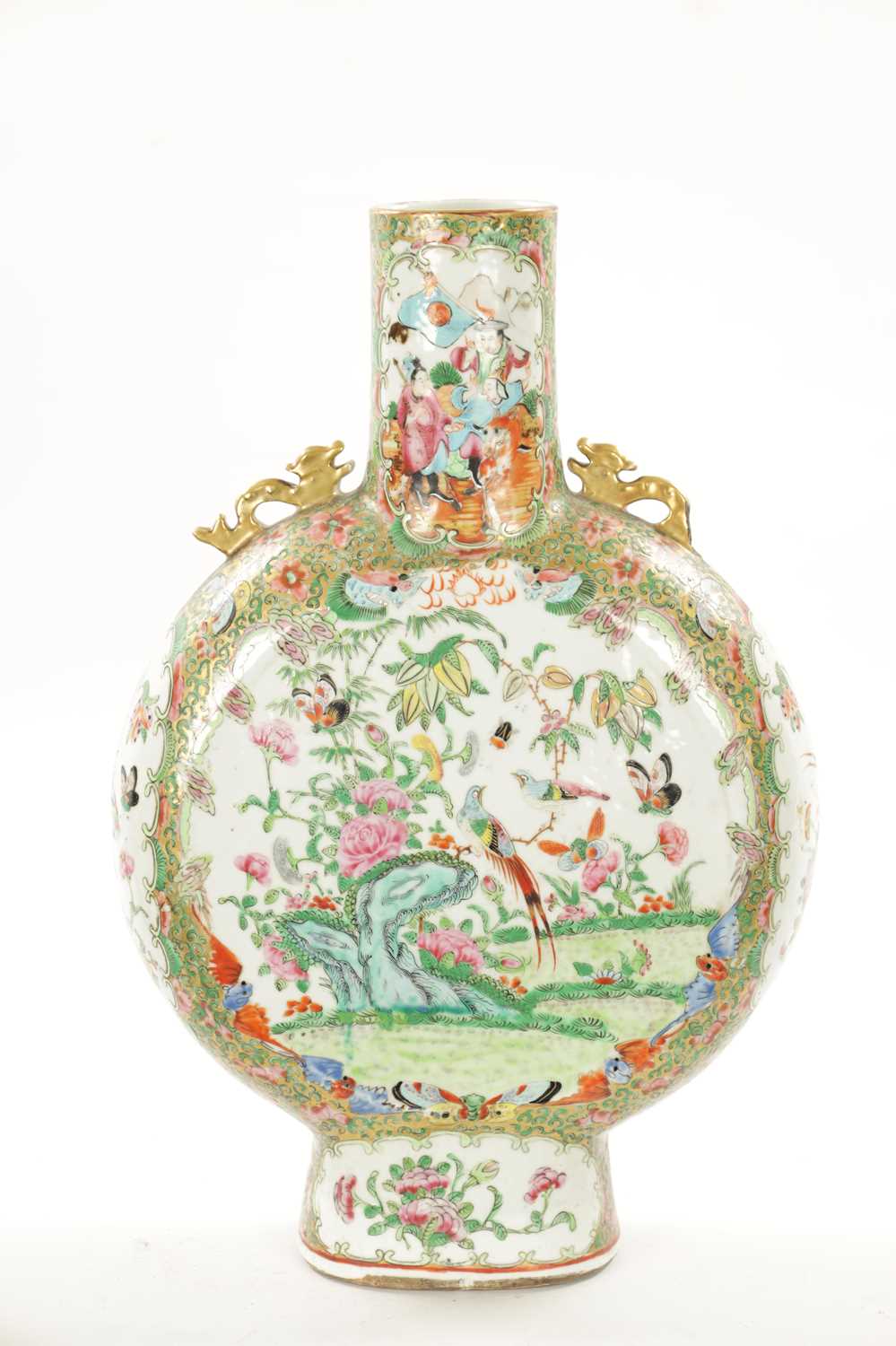 A 19TH CENTURY CHINESE CANTONESE PORCELAIN MOON FLASK - Image 8 of 17