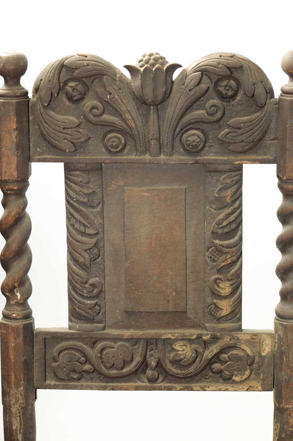 A RARE SET OF FOUR 17TH CENTURY CARVED OAK SIDE CHAIRS - Image 2 of 10