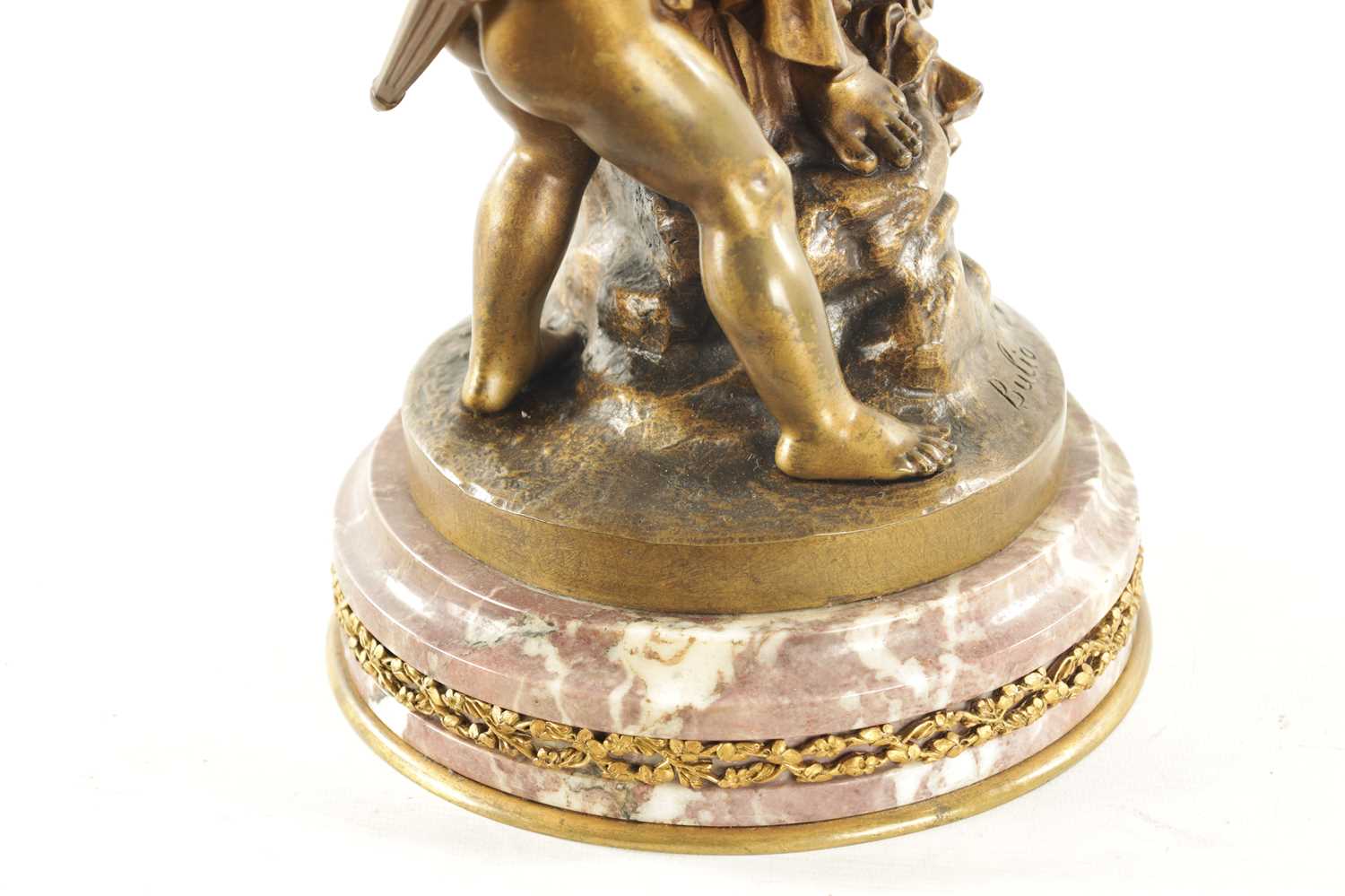 JEAN BULIO (FRENCH 1827 - 1911) A 19TH CENTURY GILT BRONZE FIGURE DEPICTING ‘PSYCHE AND LOVE’ - Image 3 of 8