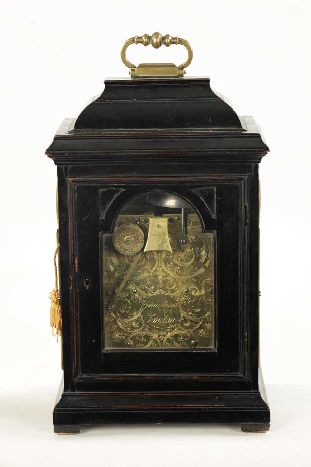 JOHN ELLICOTT, LONDON. A GEORGE II PULL QUARTER REPEATING VERGE BRACKET CLOCK - Image 7 of 10