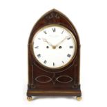 ELLICOTT & TAYLOR, ROYAL EXCHANGE. A REGENCY MAHOGANY AND BRASS INLAID FUSEE BRACKET CLOCK