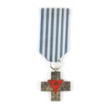 A WW2 POLISH SILVER AUSCHWITZ CROSS PRISONERS MEDAL