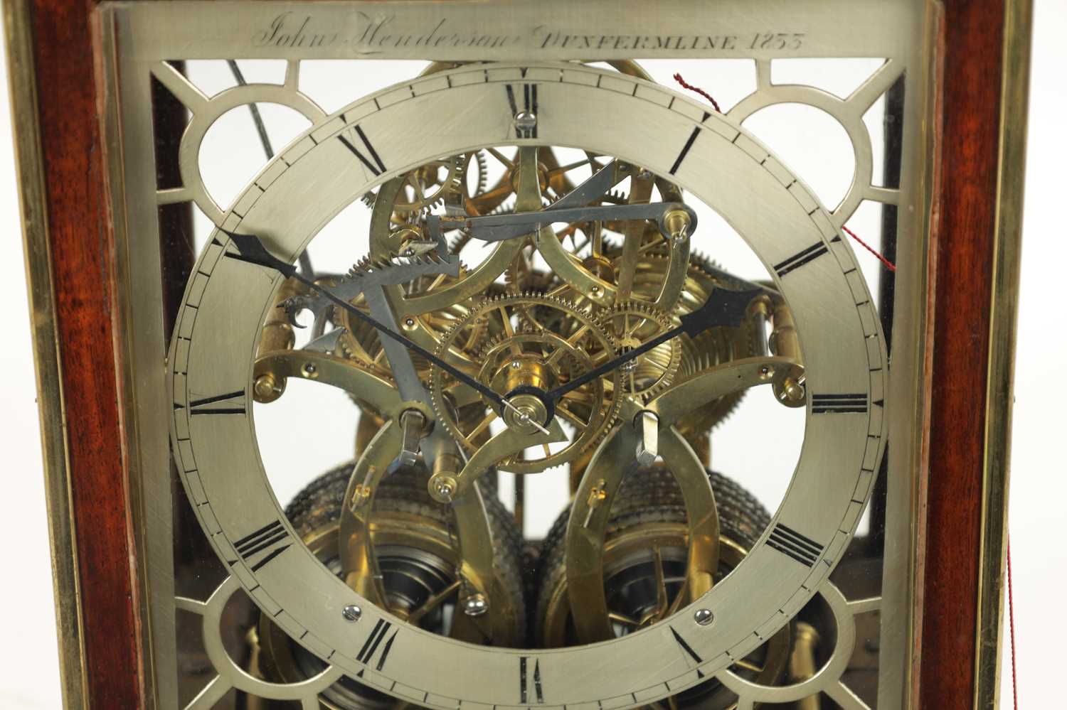 JOHN HENDERSON, DUNFERMLINE. AN UNUSUAL LATE REGENCY SCOTTISH SKELETONISED ROSEWOOD BRACKET CLOCK - Image 2 of 8