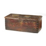 A 19TH CENTURY PAINTED PINE RENT COLLECTOR'S BOX