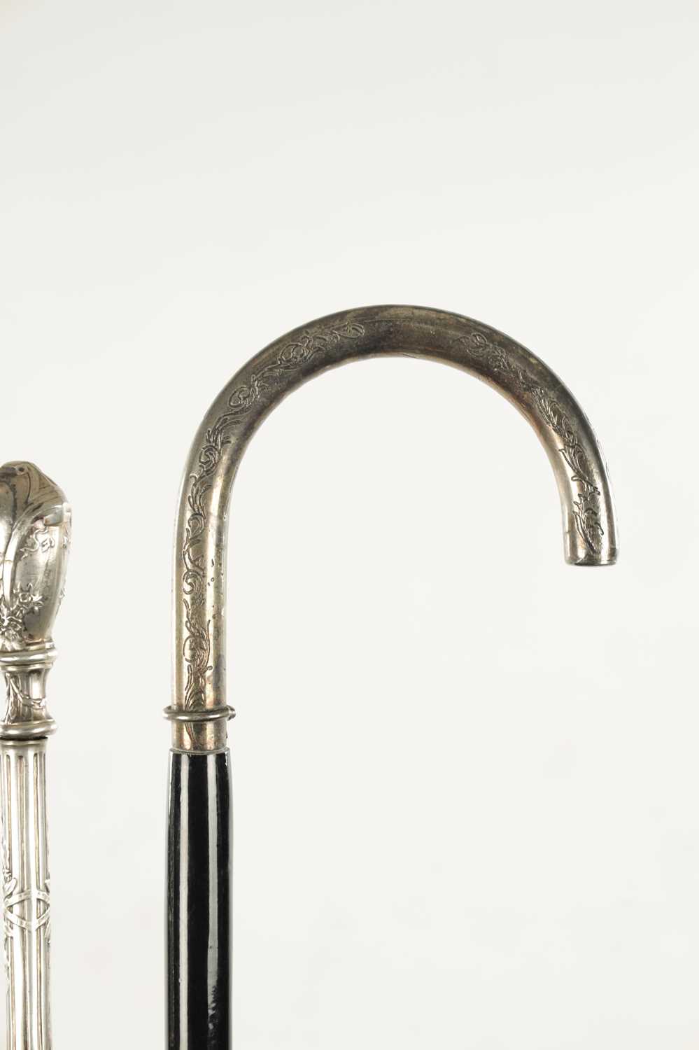 A COLLECTION OF THREE ART NOUVEAU SILVER TOPPED WALKING STICKS - Image 10 of 13