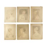 A COLLECTION OF SIX 19TH CENTURY PORTRAIT DRAWINGS OF LADIES