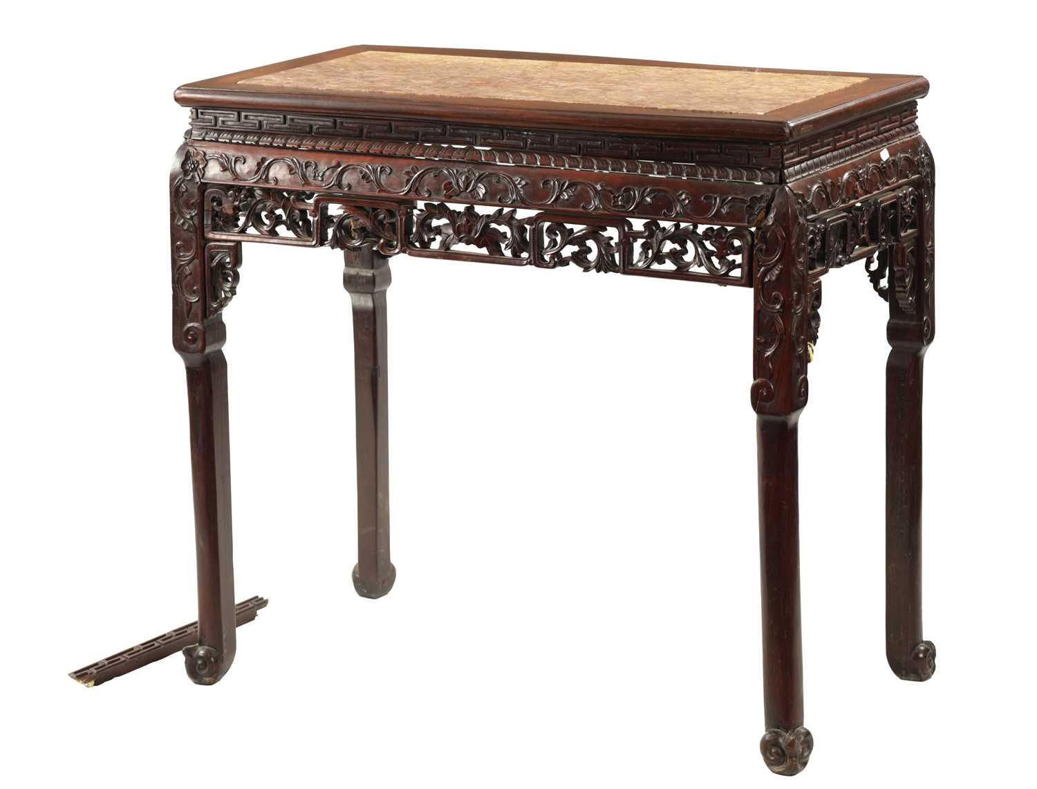 A 19TH CENTURY CHINESE HARDWOOD ALTAR TABLE