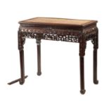 A 19TH CENTURY CHINESE HARDWOOD ALTAR TABLE