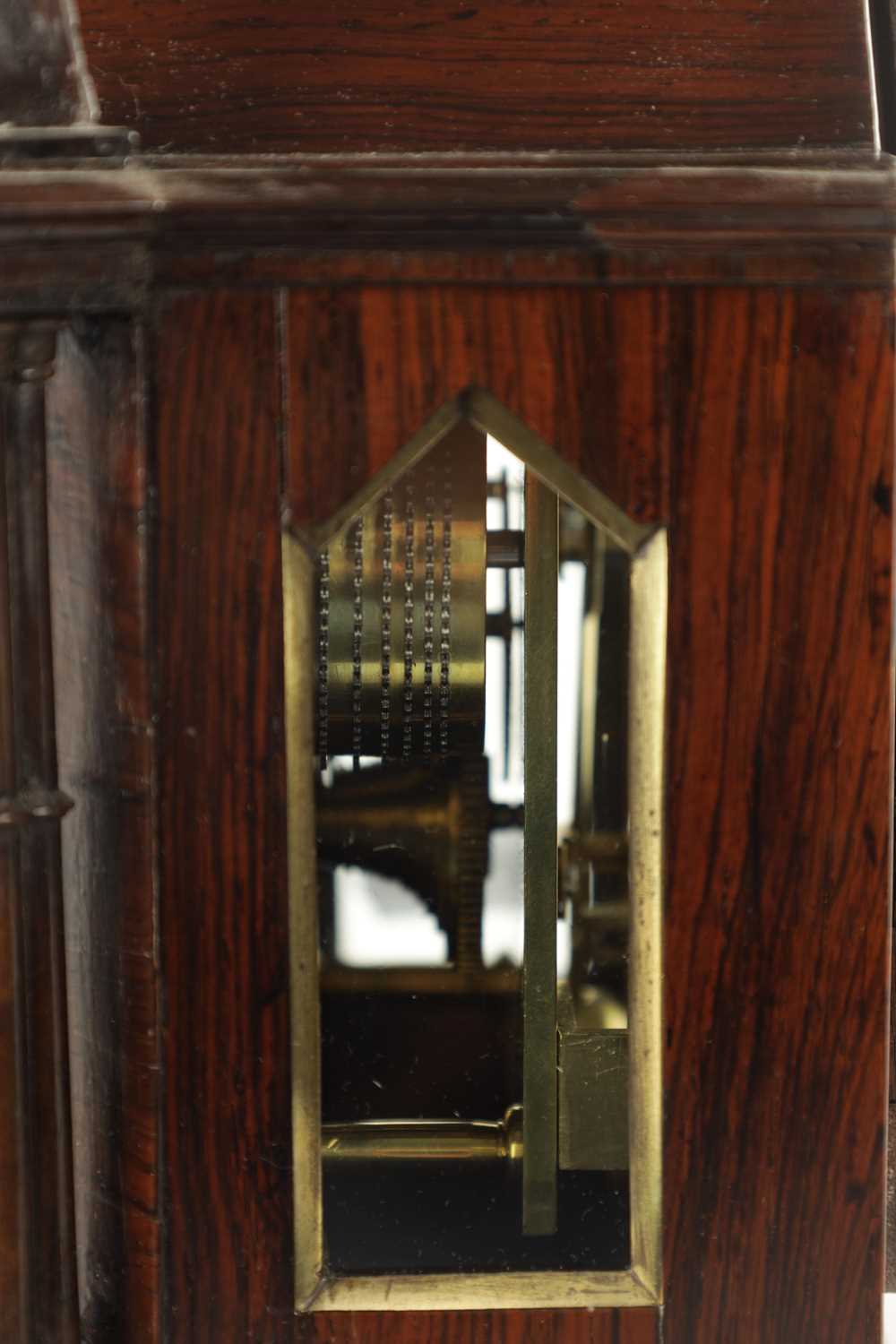 VINER, LONDON. A SMALL LATE REGENCY ENGLISH ROSEWOOD FUSEE MANTEL CLOCK - Image 5 of 11