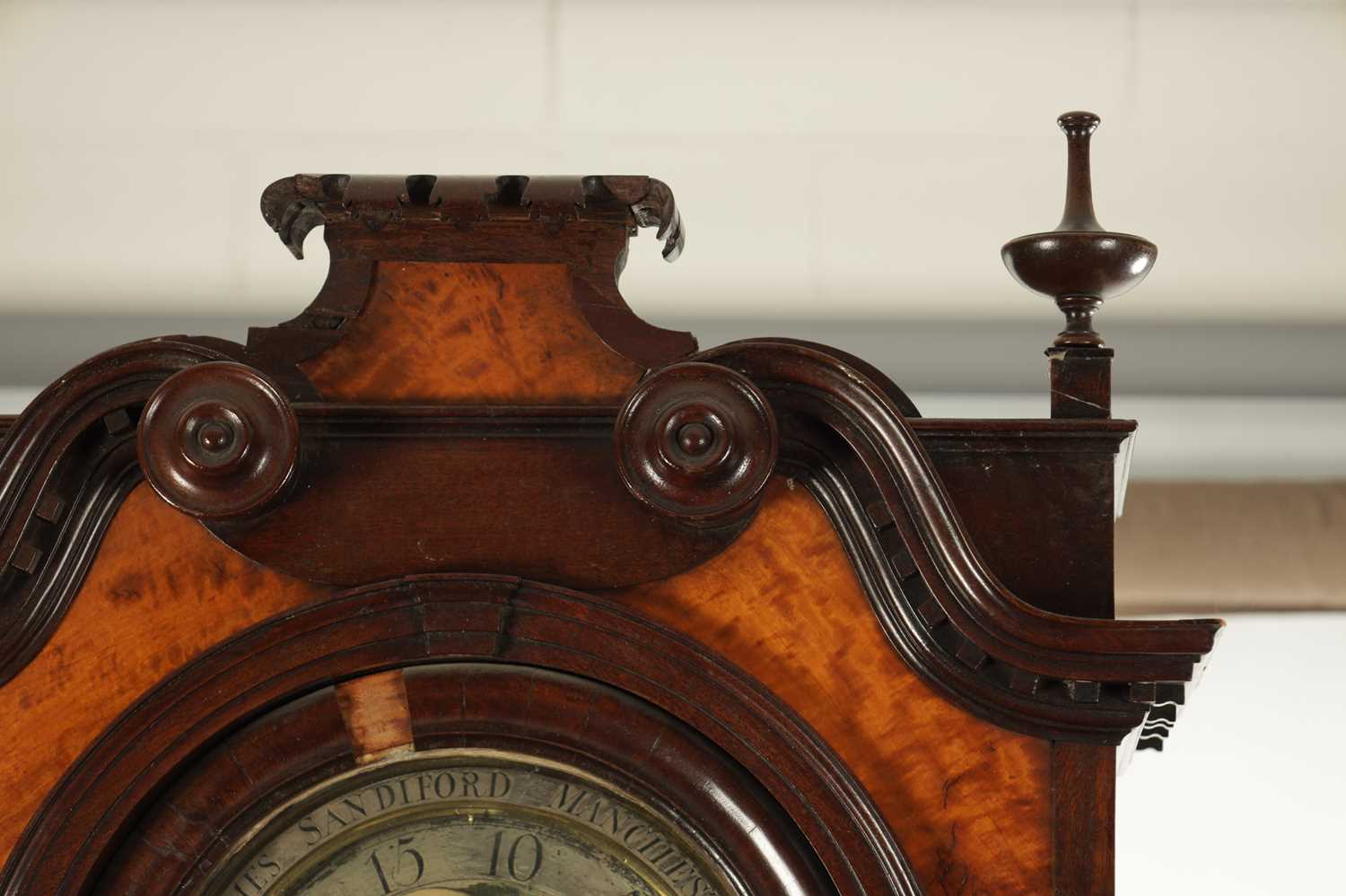 JAMES SANDIFORD, MANCHESTER. A GEORGE III FIGURED MAHOGANY EIGHT-DAY QUARTER STRIKING LONGCASE CLOCK - Image 5 of 19