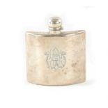 A LATE 19TH CENTURY SILVER HIPFLASK