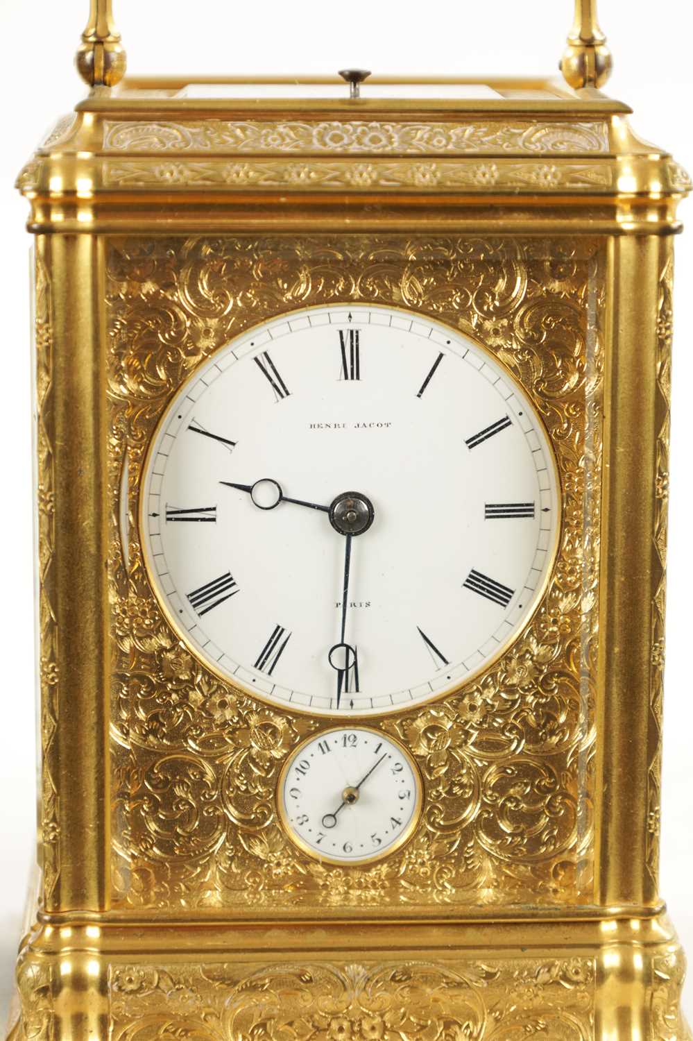 HENRI JACOT, PARIS. A LATE 19TH CENTURY FRENCH GRAND SONNERIE CARRIAGE CLOCK - Image 3 of 20