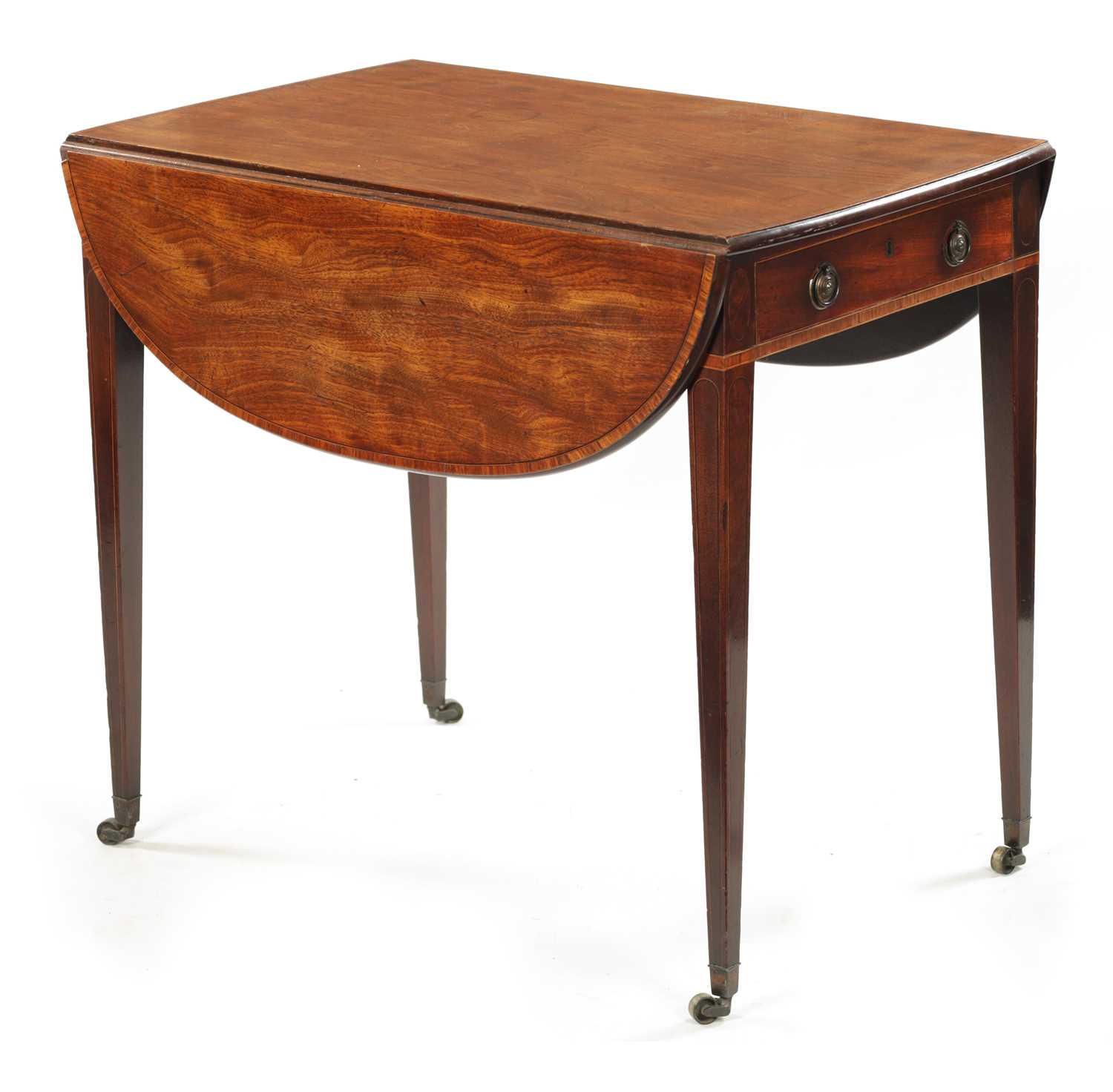 A GEORGE III MAHOGANY PEMBROKE TABLE OF SUPERB COLOUR AND PATINA