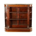 A REGENCY FIGURED ROSEWOOD OPEN BOOKCASE OF SMALL SIZE