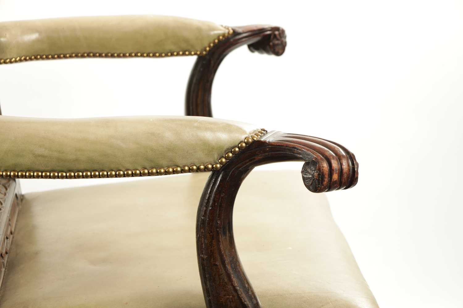 AN IMPORTANT PAIR OF GEORGE III CHIPPENDALE MASONIC OVER-SIZED ARMCHAIRS - Image 4 of 7