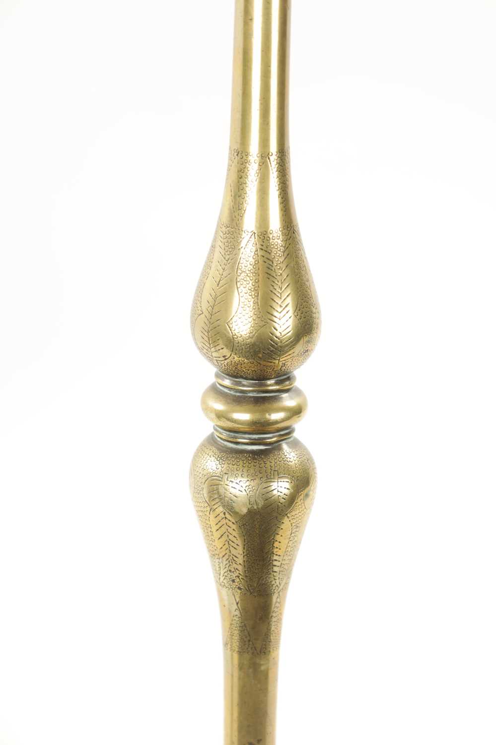 A 19TH CENTURY EASTERN BRASS CANDLESTICK - Image 5 of 10