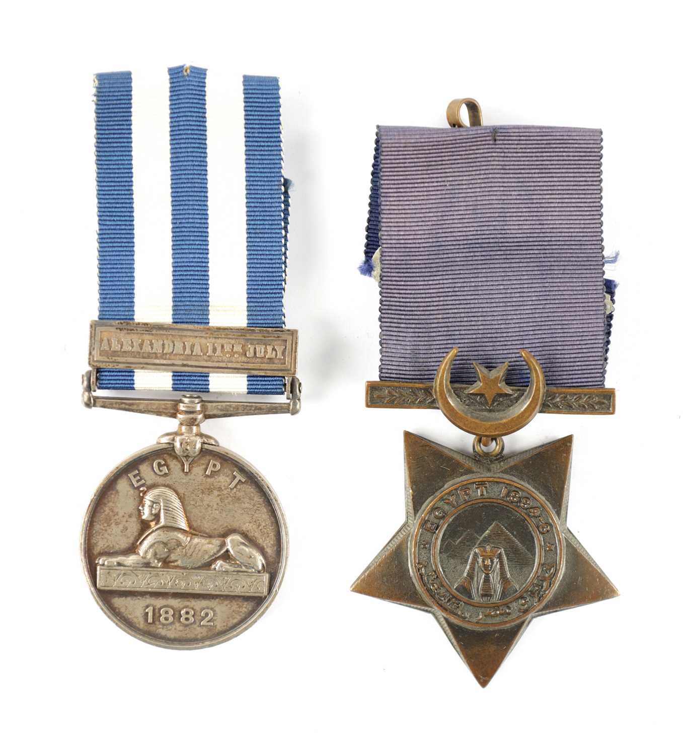 EGYPT AND SUDAN 1882-89 MEDAL AND A KHEDIVE STAR 1884-6