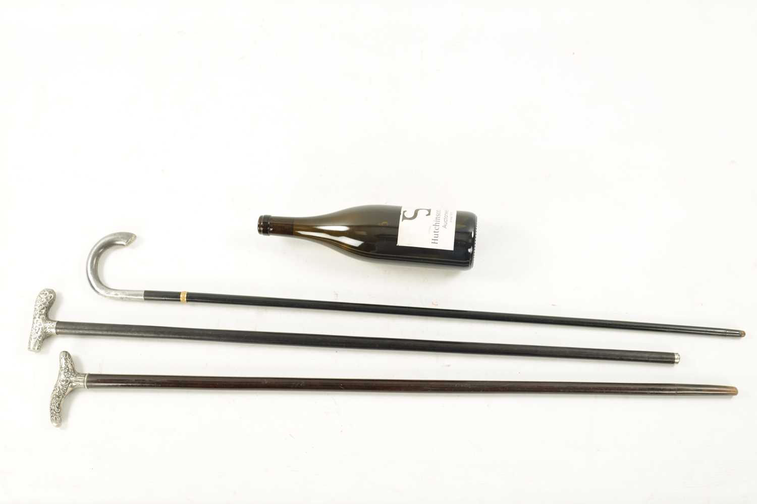 A COLLECTION OF THREE 19TH CENTURY SILVER TOPPED WALKING STICKS - Image 5 of 6