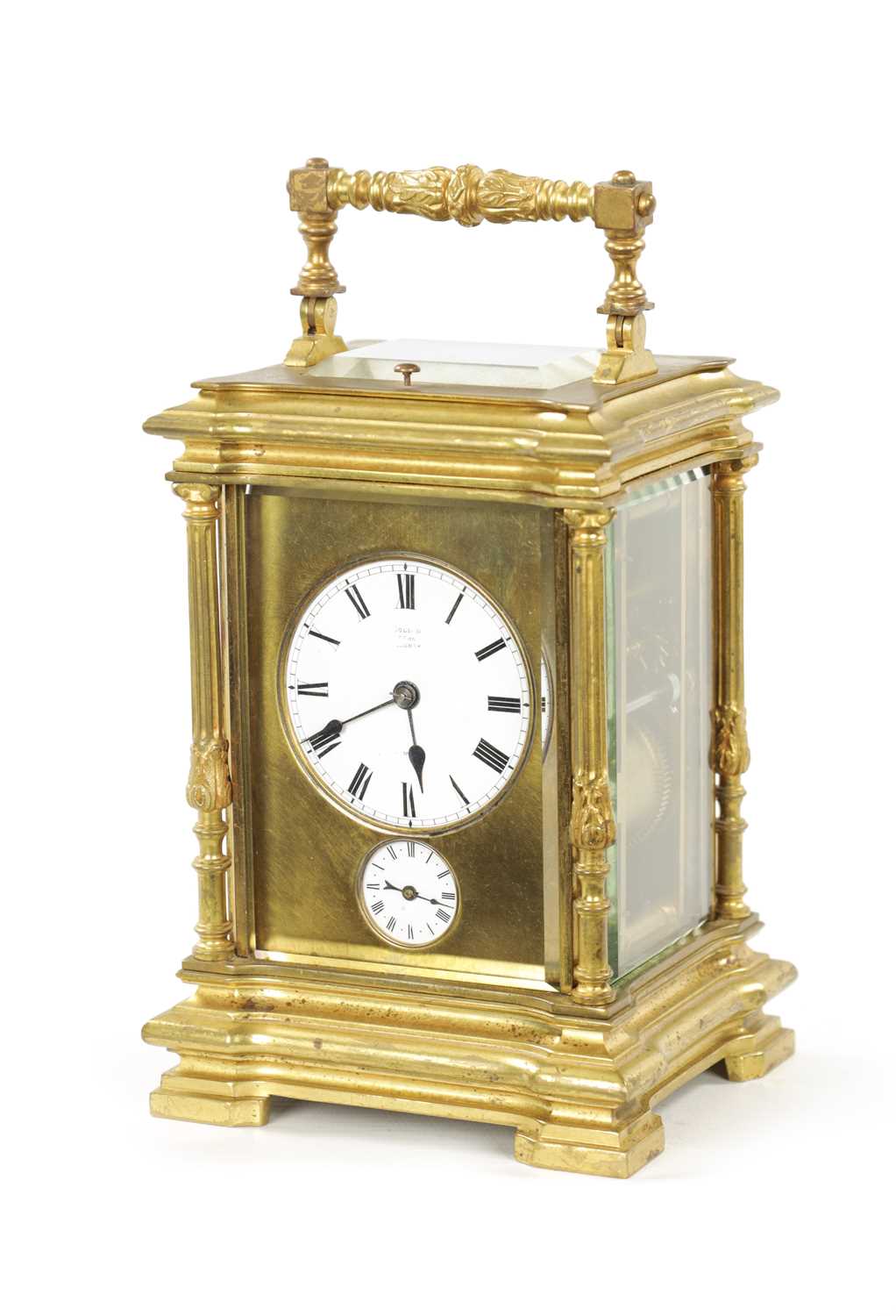 A LATE 19TH CENTURY GRAND SONNERIE REPEATING CARRIAGE CLOCK WITH ALAR