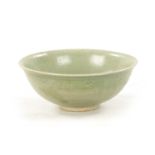 A CHINESE CRACKLE GLAZE CELADON BOWL