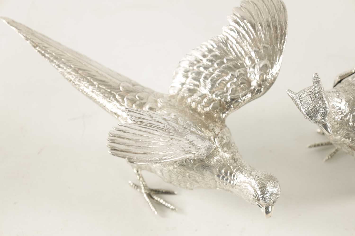 A PAIR OF 20TH CENTURY MAPPIN & WEBB SILVER PHEASANTS - Image 4 of 8