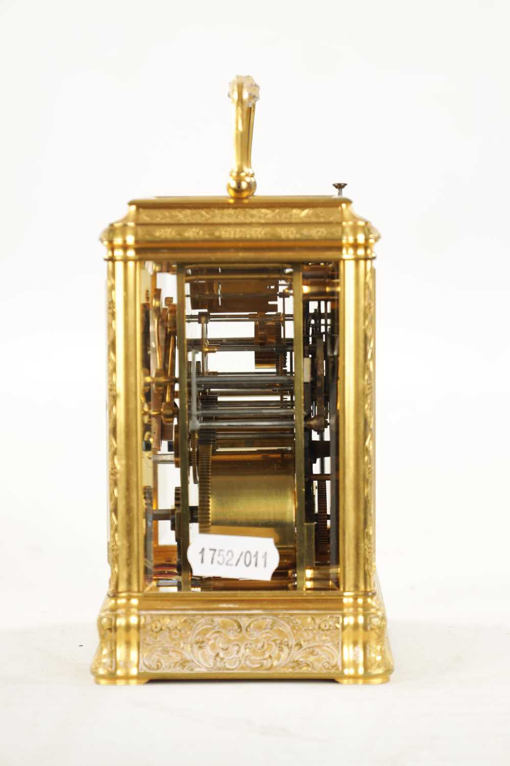HENRI JACOT, PARIS. A LATE 19TH CENTURY FRENCH GRAND SONNERIE CARRIAGE CLOCK - Image 9 of 20