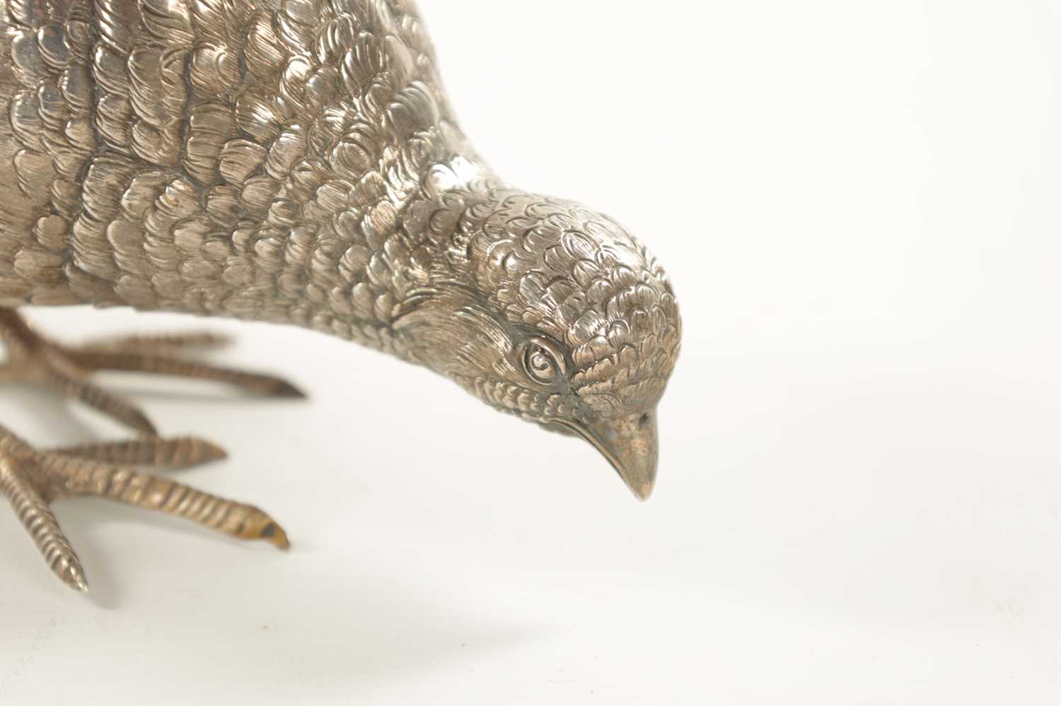AN EARLY 20TH CENTURY SILVER SCULPTURE OF COCK PHEASANT - Image 2 of 8