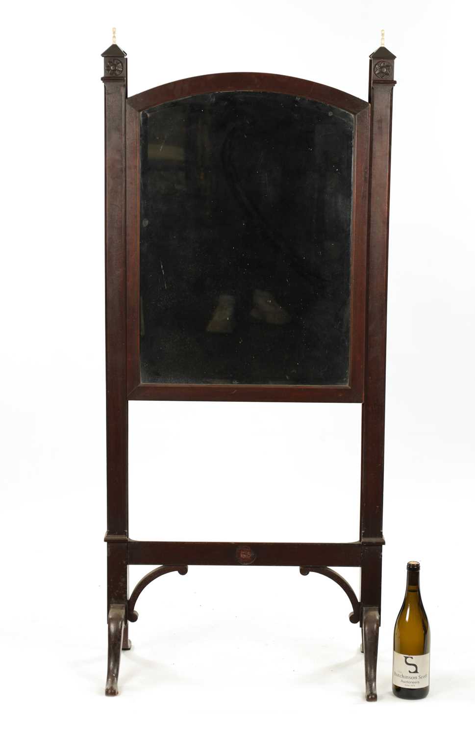 AN UNUSUAL GEORGE III MAHOGANY SLIDING CHEVAL MIRROR - Image 6 of 7