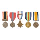 A GROUP OF FIVE WW1 MEDALS