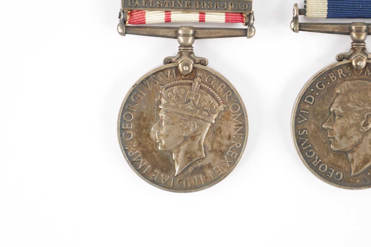 A GEORGE VI NAVAL GENERAL SERVICE MEDAL WITH PALESTINE 1936-1939 CLAPS AND ROYAL NAVY LONG SERVICE - Image 2 of 8