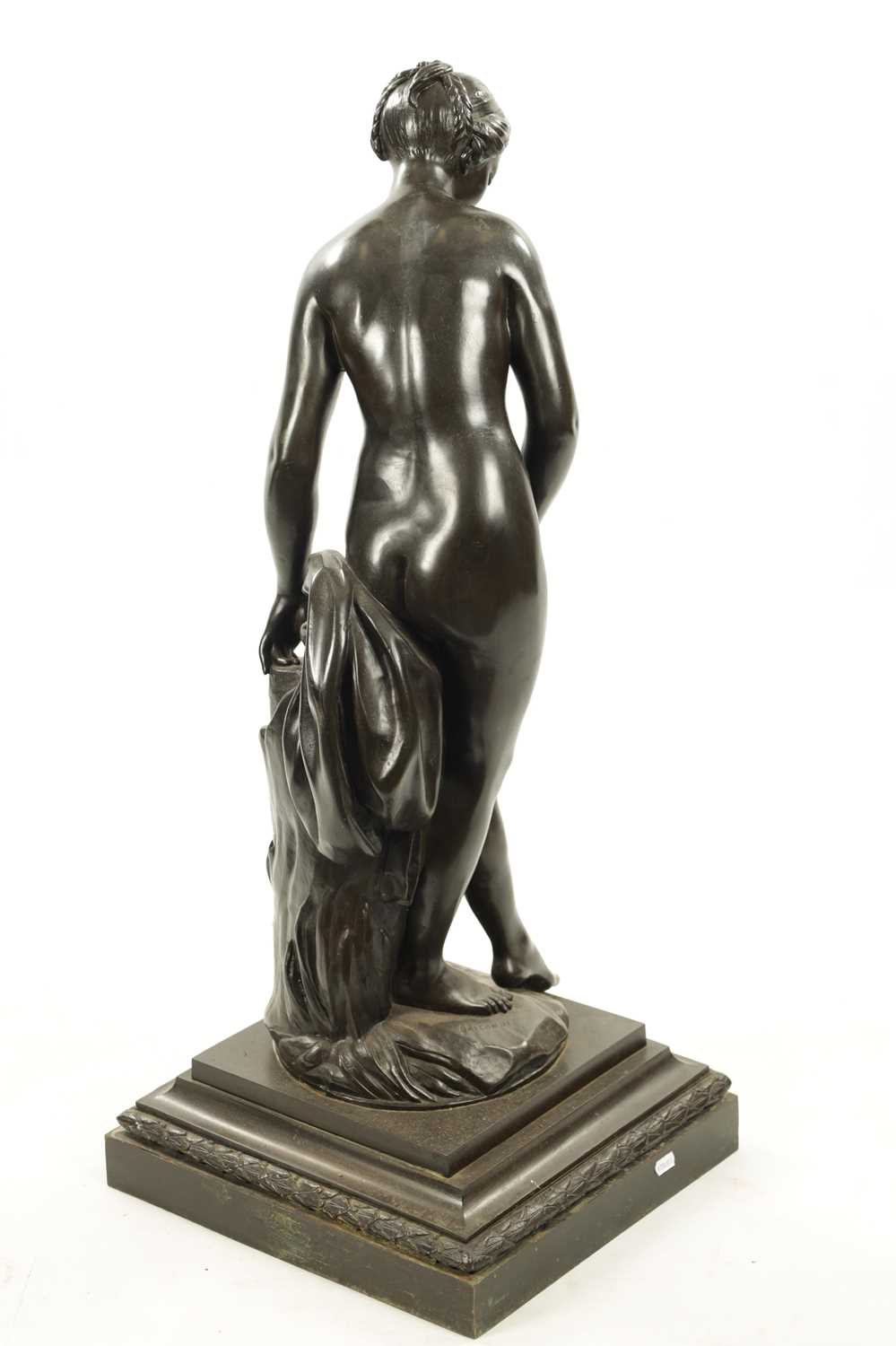 AFTER ETIENNE-MAURICE FALCONET. A LARGE LATE 19TH CENTURY PATINATED BRONZE SCULPTURE - Image 9 of 9