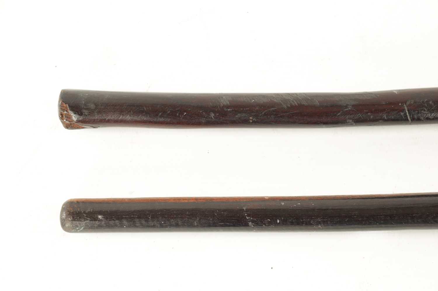 TWO ANTIQUE HARDWOOD NATIVE AFRICAN KNOBKERRY CLUBS - Image 4 of 5
