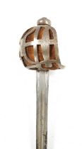 A RARE MID 18TH CENTURY SCOTTISH BASKET-HILTED BROADSWORD
