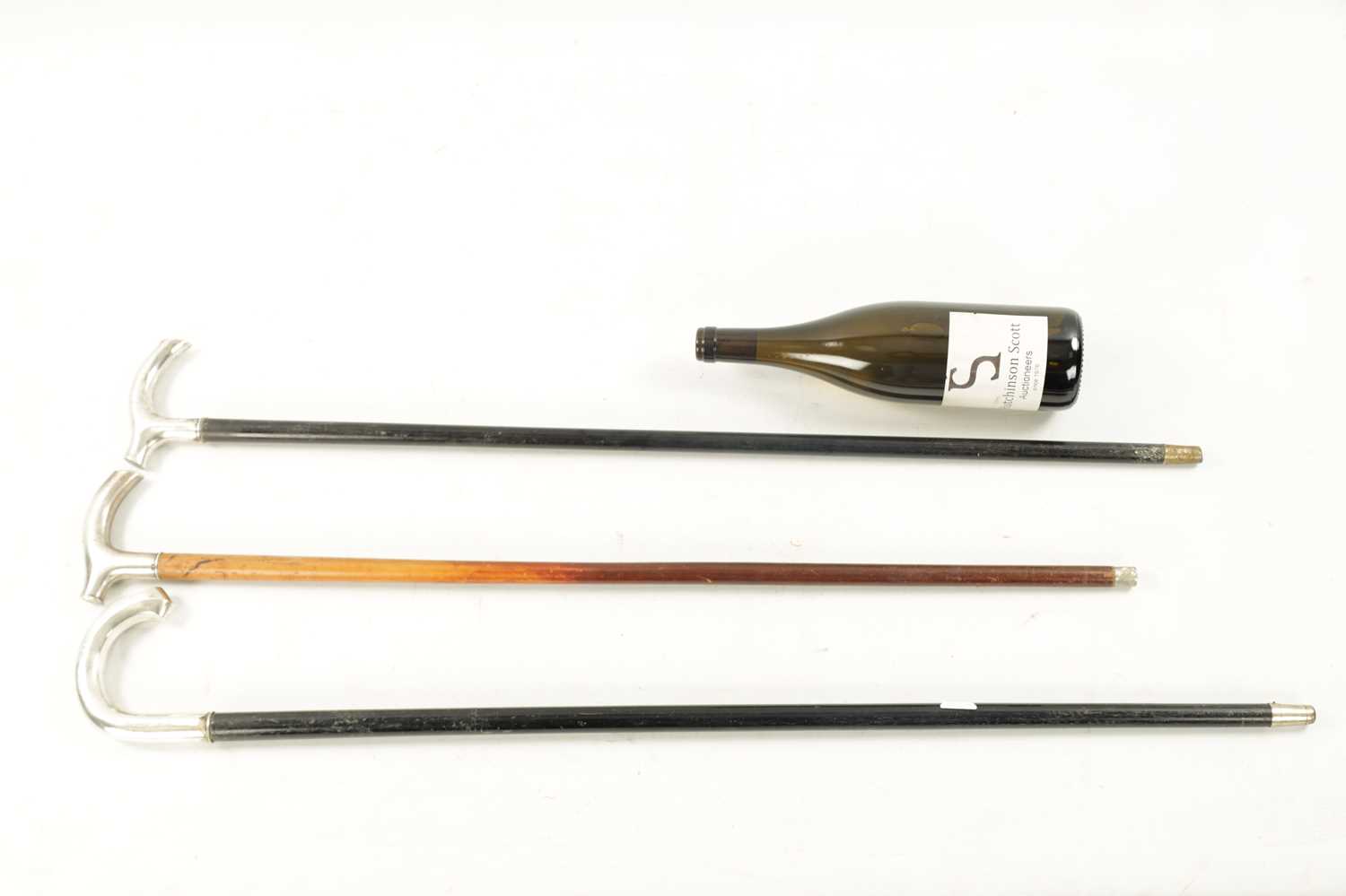 A COLLECTION OF THREE 19TH CENTURY SILVER TOPPED WALKING STICKS - Image 7 of 9