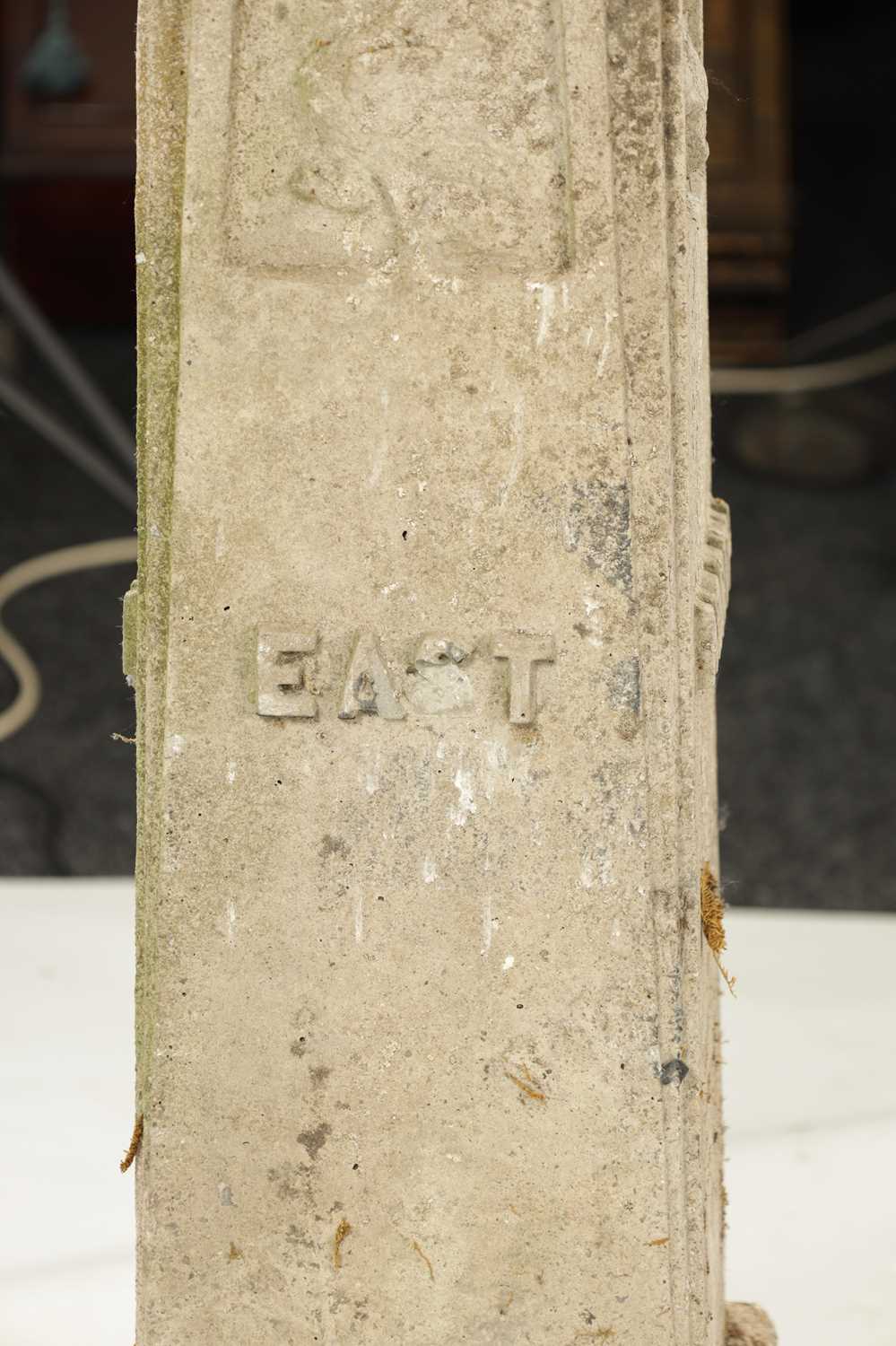 AN EARLY 18TH CENTURY BRONZE SUNDIAL DATED 1717 RAISED ON AN ARTS AND CRAFTS COMPOSITE STONE BASE - Image 7 of 17