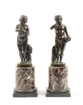 A PAIR OF 19TH CENTURY FIGURAL BRONZES
