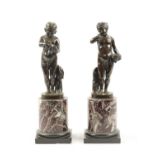 A PAIR OF 19TH CENTURY FIGURAL BRONZES