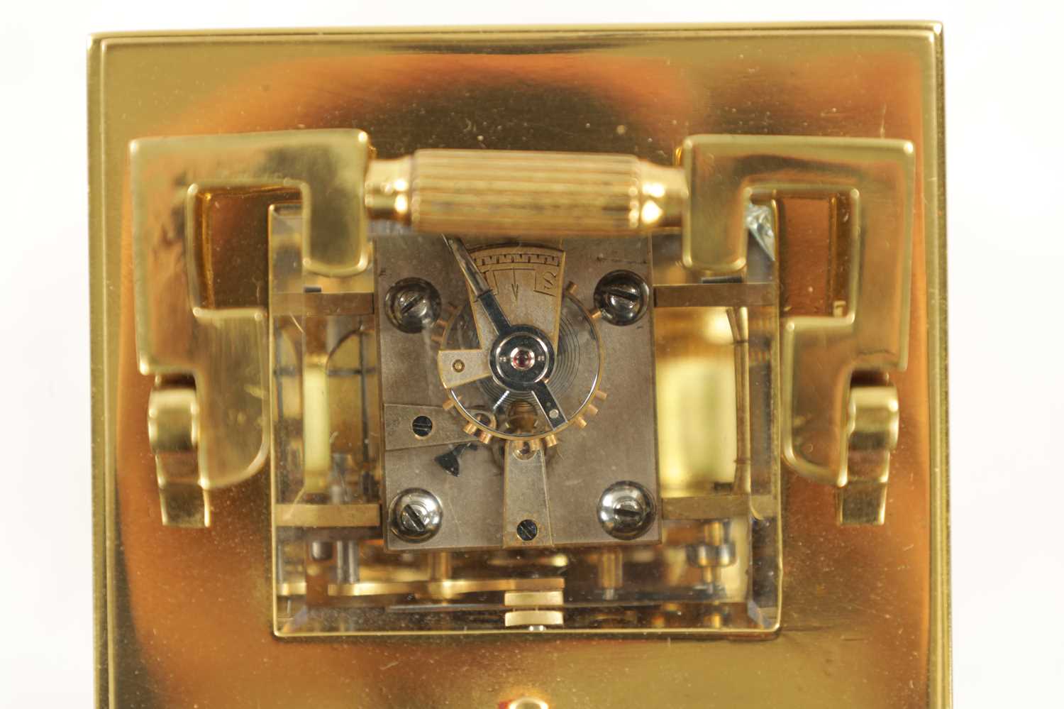 A LATE 19TH CENTURY FRENCH BRASS REPEATING CARRIAGE CLOCK - Image 3 of 9